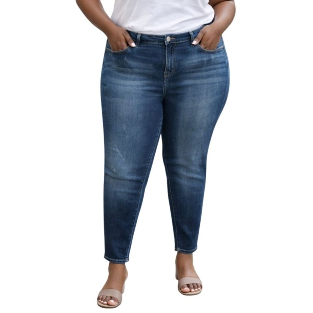 1822 Denim Plus Size 20W Adrianna Skinny Jeans Medium Wash Stretch Comfortable